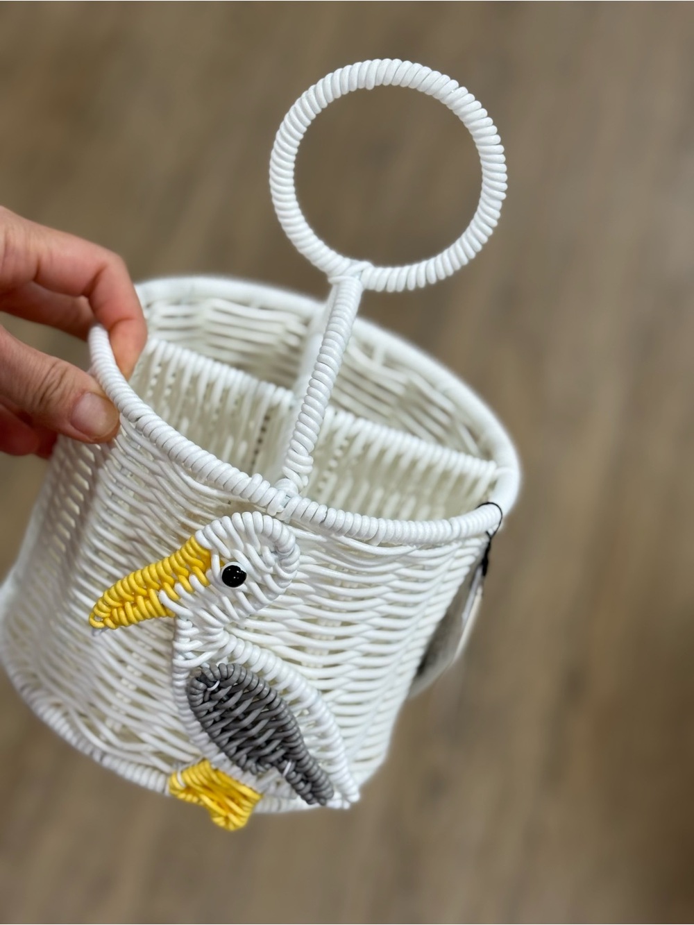 White Seagull Woven Basket